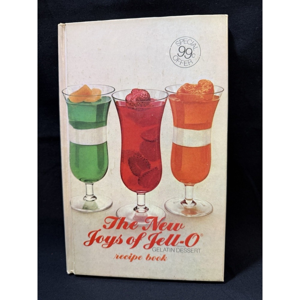 The New Joys of Jell-0 Gelatin Dessert Recipe Book Vintage 1973‎ Hardcover